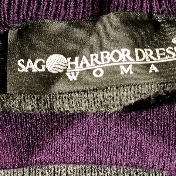 Sag Harbor Purple and Gray Cardigan Blouse Size Missing Look at Measurements - Picture 6 of 7